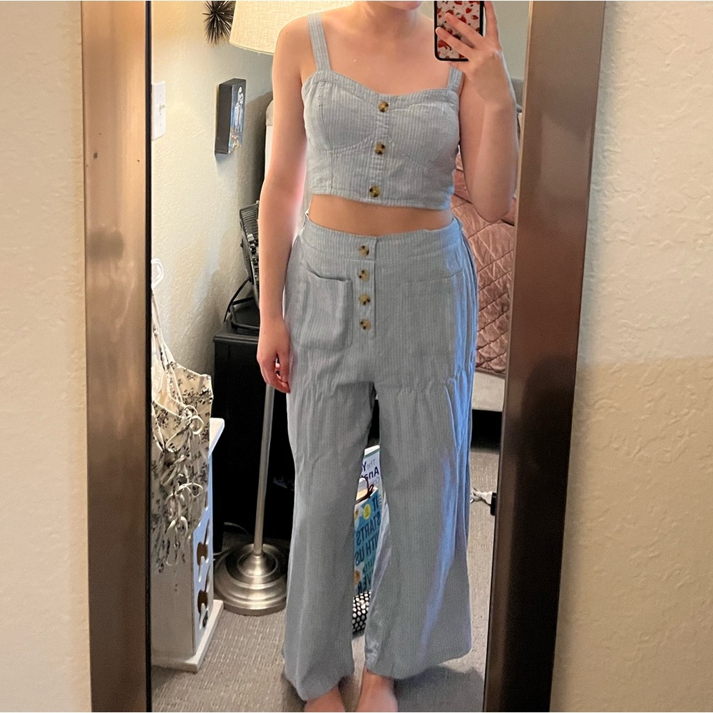 aeropostale blue linen set